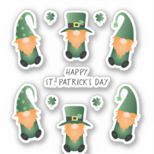 Lycklig St patricks day Gnomes Grönt Orange Klistermärken
