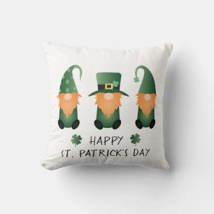 Lycklig St patricks day Gnomes Grönt Orange Kudde