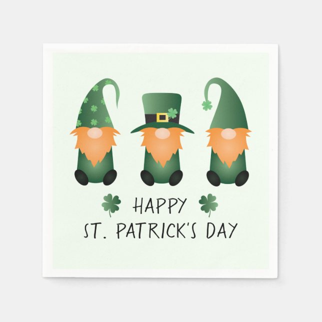 Lycklig St patricks day Gnomes Grönt Orange Pappersservett (Framsidan)