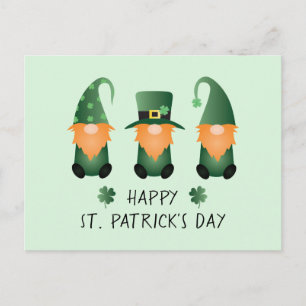 Lycklig St patricks day Gnomes Grönt Orange Vykort