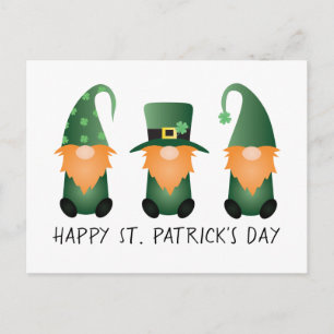 Lycklig St patricks day Gnomes Grönt Orange Vykort