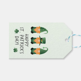 Lycklig St patricks day Gnomes Grönt Presentetikett