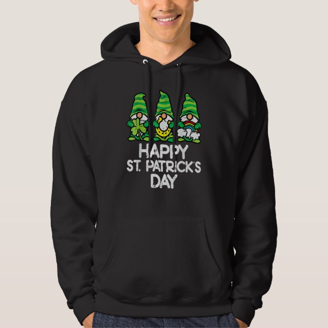 Lycklig St patricks day Gnomes Saint Paddys Pattys Hoodie (Framsida)