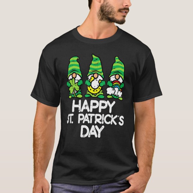 Lycklig St patricks day Gnomes Saint Paddys Pattys T Shirt (Framsida)