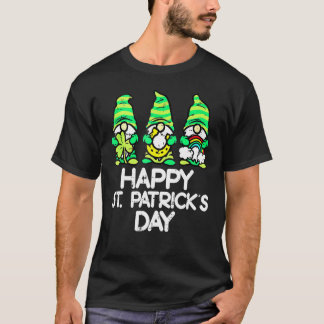 Lycklig St patricks day Gnomes Saint Paddys Pattys T Shirt