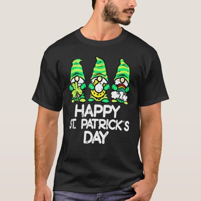 Lycklig St patricks day Gnomes Saint Paddys Pattys T Shirt (Framsida)