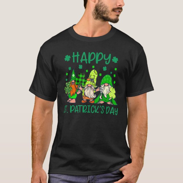 Lycklig St patricks day Gnomes Saint Paddys Pattys T Shirt (Framsida)