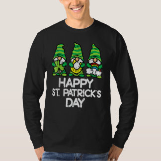 Lycklig St patricks day Gnomes Saint Paddys Pattys T Shirt