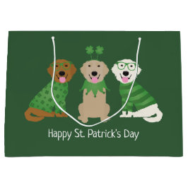 Lycklig St patricks day Golden Retriever Hundar