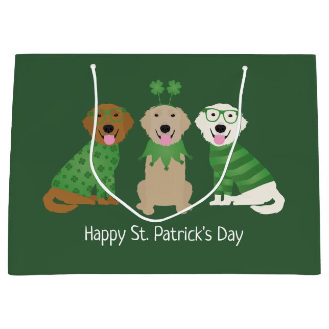 Lycklig St patricks day Golden Retriever Hundar (Framsidan)