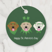 Lycklig St patricks day Golden Retriever Hundar