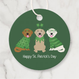 Lycklig St patricks day Golden Retriever Hundar Gåvor Etiketter