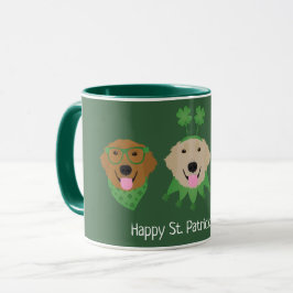 Lycklig St patricks day Golden Retriever Hundar Mugg