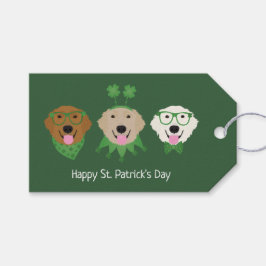 Lycklig St patricks day Golden Retriever Hundar Presentetikett