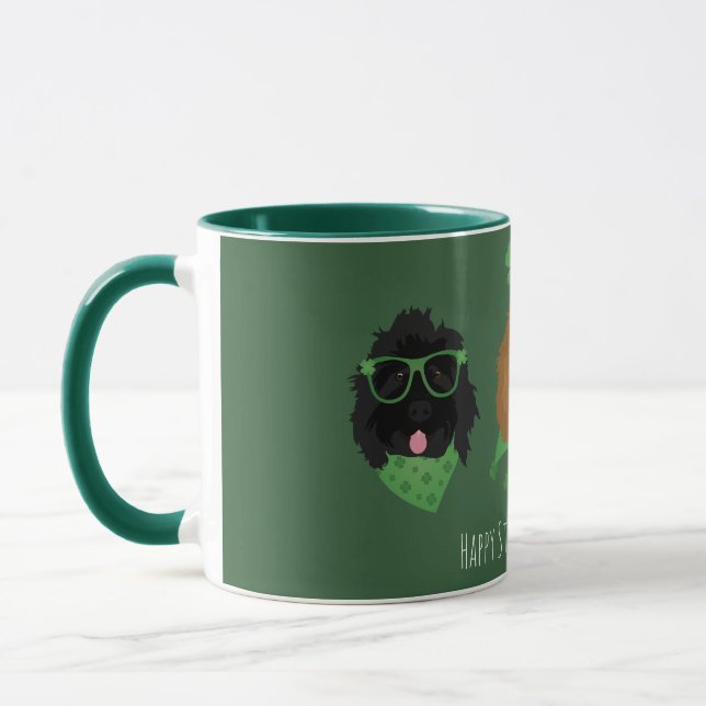 Lycklig St patricks day Goldendoodle Hundar Mugg (Vänster)