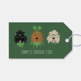 Lycklig St patricks day Goldendoodle Hundar Presentetikett