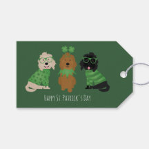 Lycklig St patricks day Goldendoodle Hundar