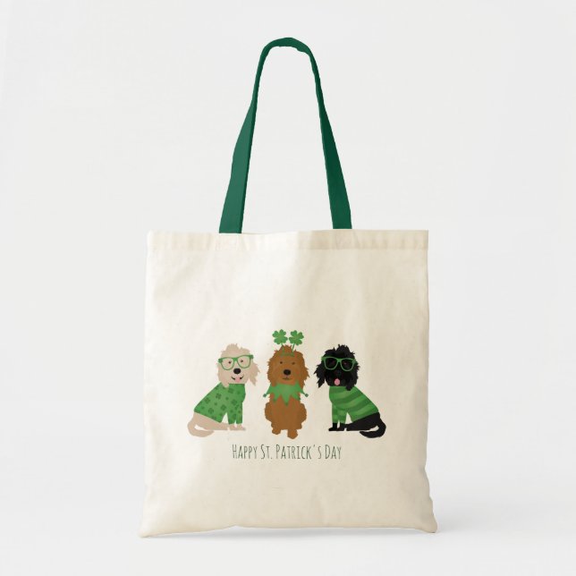 Lycklig St patricks day Goldendoodle Hundar Tygkasse (Framsidan)