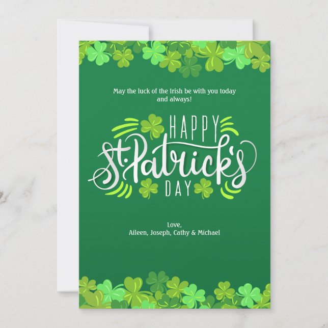 Lycklig St. Patrick's Day Greeting Card Julkort (Framsida)