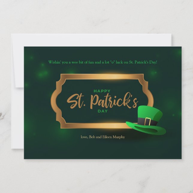 Lycklig St. Patrick's Day Greeting Card Julkort (Framsida)