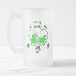 Lycklig St. Patrick's Day, Grönt Beer Frostat Ölglas
