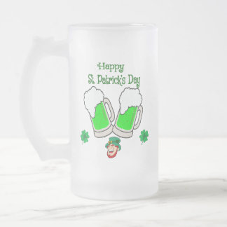 Lycklig St. Patrick's Day, Grönt Beer Frostat Ölglas