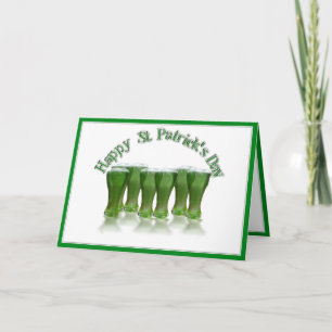 Lycklig St patrick's day Grönt Beer Kort