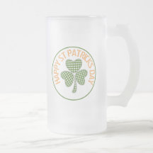 Lycklig St patrick's day Grönt Gingham Shamrock
