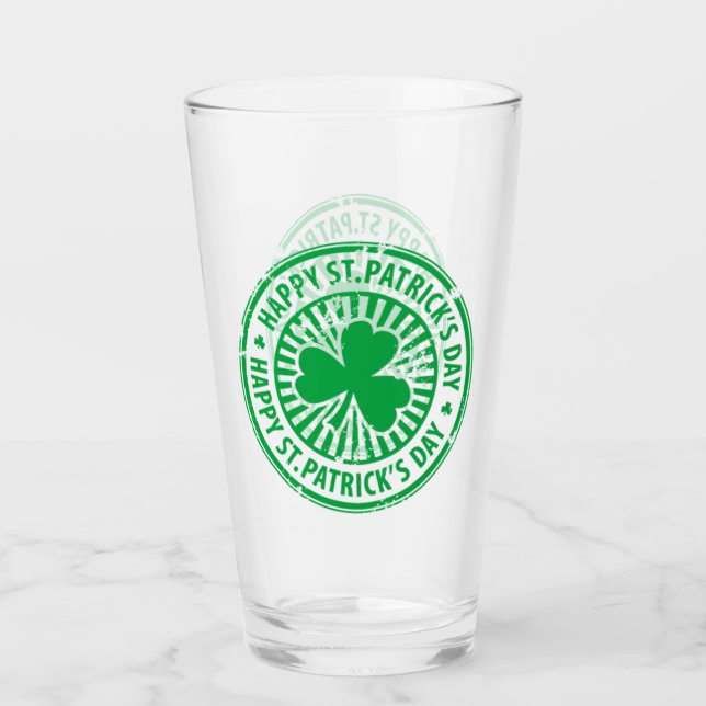 Lycklig St patrick's day Grönt Klöver Irländska Pa Glaskopp (Framsida)