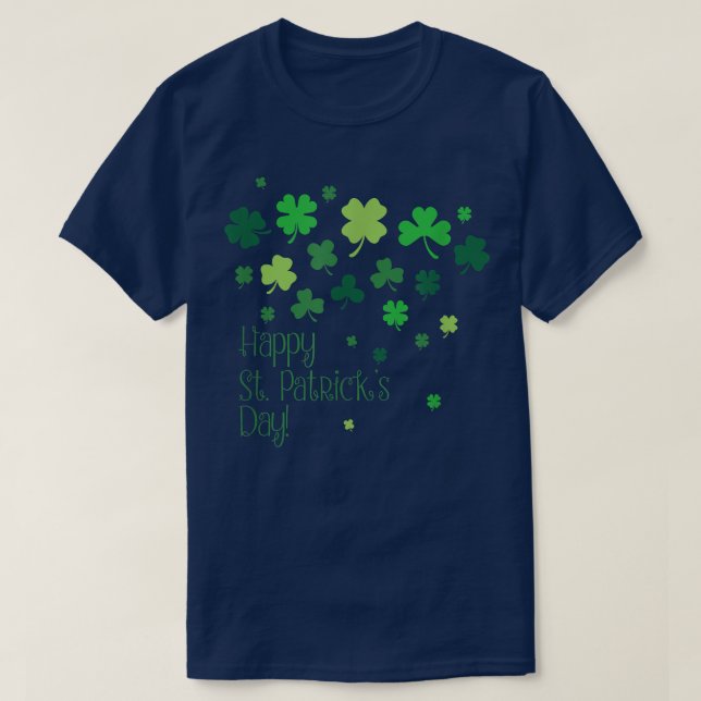 Lycklig St patricks day Grönt Klöver Löv Grönt Hol T Shirt (Design framsida)