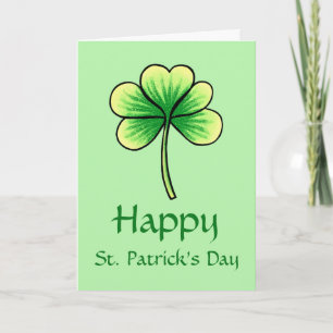Lycklig St patrick's day Grönt Shamrock Hälsning Kort
