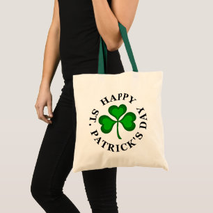 LYCKLIG ST. PATRICK'S DAY Grönt Shamrock Tygkasse