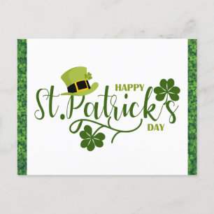 Lycklig St patricks day Grönt Shamrock Vykort
