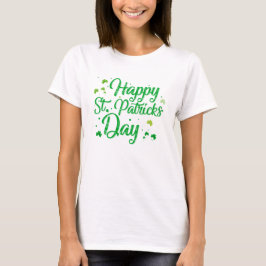 Lycklig St. Patrick's Day Grönt Typography Shamroc T Shirt