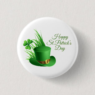 Lycklig St. Patrick's Day Hälsning Knapp