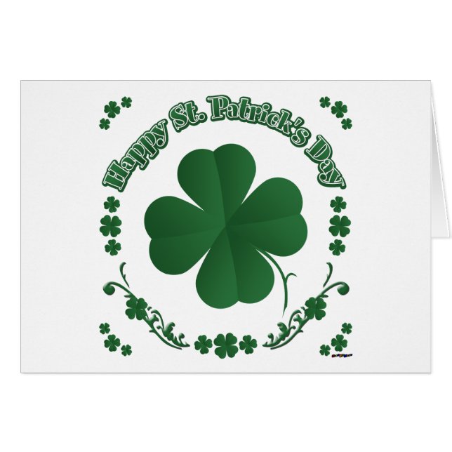 Lycklig St. Patrick's Day Hälsningskort (Framsidan Horizontal)
