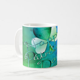 "Lycklig St. Patrick's Day" Handskriven W/Shamrock Kaffemugg