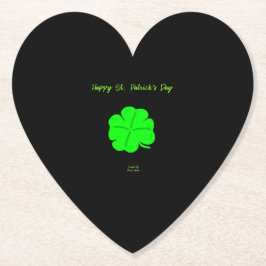 Lycklig St. Patrick's Day Heart Papper Underlägg