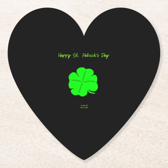 Lycklig St. Patrick's Day Heart Papper Underlägg (Framsida)