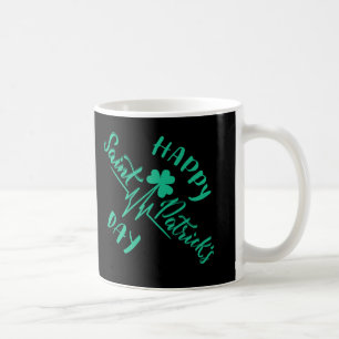 Lycklig St patricks day Heartslag puls Shamrock Kaffemugg