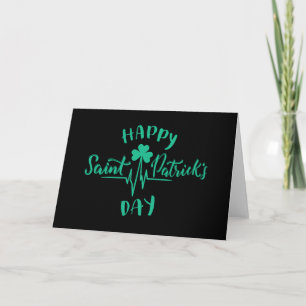 Lycklig St patricks day Heartslag puls Shamrock Kort