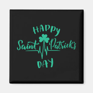 Lycklig St patricks day Heartslag puls Shamrock Magnet