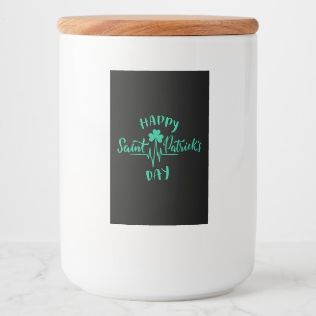 Lycklig St patricks day Heartslag puls Shamrock Mat Etikett (Framsida)