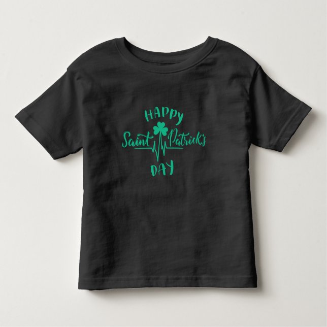 Lycklig St patricks day Heartslag puls Shamrock T Shirt (Framsida)