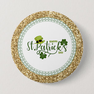 Lycklig St. Patrick's Day, helgdag design Knapp
