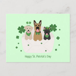 Lycklig St patricks day Hund Mail Vykort