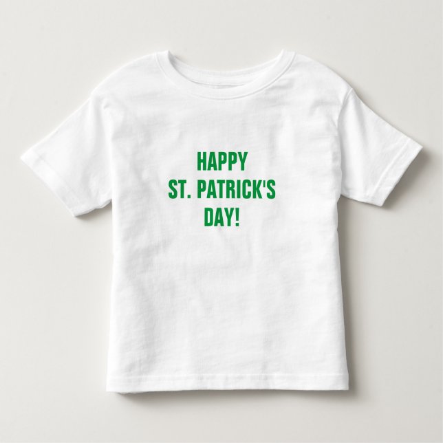 Lycklig St patricks day i Grönt Typografi T Shirt (Framsida)