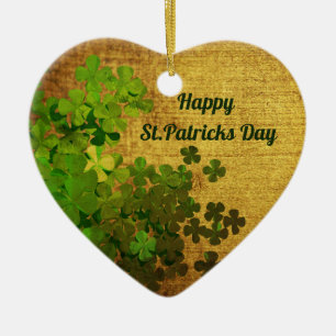 Lycklig St.Patrick's Day, iranska schamprockar Julgransprydnad Keramik