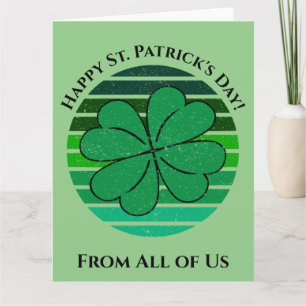Lycklig St. Patrick's Day Irish 4 Löv Klöver Retro Kort