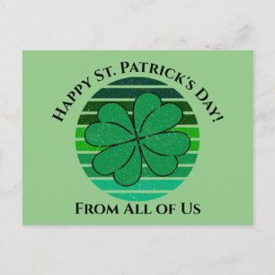 Lycklig St. Patrick's Day Irish 4 Löv Klöver Vykort